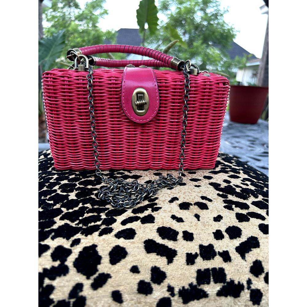 Pink Ayora Wicker Crossbody by Patricia Nash